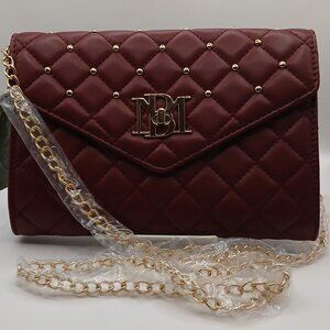 Badgley Mischka Diamond Quilt Stud Shoulder Bag